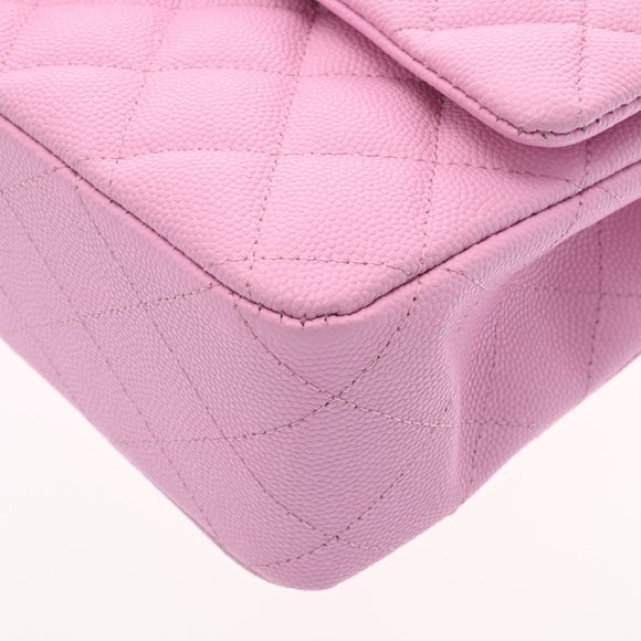 CHANEL Chanel matelasse W flap chain shoulder 25 pink ladies caviar skin bag - Picture 7 of 12